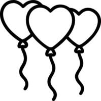 Red heart shaped party balloons isolated on transparent background representing Christmas and happy birthday themes Set 9 vector