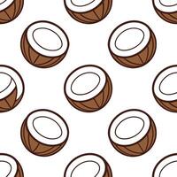Refreshing coconut seamless tile pattern with creamy white and brown tones symbolizing tropical summer vector
