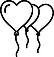 Red heart shaped party balloons isolated on transparent background representing Christmas and happy birthday themes Set 5 vector