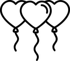 Red heart shaped party balloons isolated on transparent background representing Christmas and happy birthday themes Set 10 vector