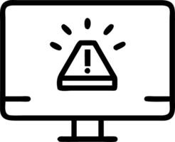Red flashing warning icons with holographic effects on a computer screen representing critical alerts and system warnings Set 3 vector
