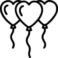Red heart shaped party balloons isolated on transparent background representing Christmas and happy birthday themes vector