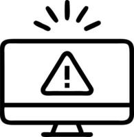 Red flashing warning icons with holographic effects on a computer screen representing critical alerts and system warnings Set 2 vector