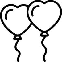 Red heart shaped party balloons isolated on transparent background representing Christmas and happy birthday themes Set 2 vector