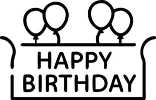 Red Happy Birthday message balloons set against a beige brick background for decoration birthday party vector