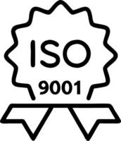 Quality certification represented by a hologram displaying ISO 9001 with a glowing stamp of approval in a professional setting Set 4 vector