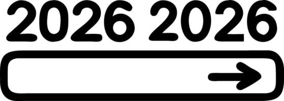 Project timeline progress depicted by a holographic 2026 to 2026 timeline with a loading progress bar within a project management interface vector