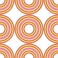 Psychedelic seamless pattern with swirling retro circles in neon colors vector
