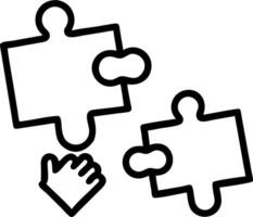 Puzzle pieces or chess pieces arranged by hands showing problem solving approaches and strategic insight for project tasks vector