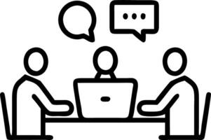 Professionals team talking planning project at work attorney or bank manager consulting client investor in office two happy executives working on laptop discussing financial docume vector