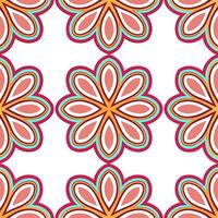 Psychedelic retro seamless tile pattern with swirling vibrant colors and trippy vintage illustrations vector
