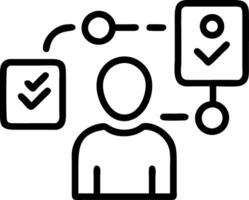 Professional working with holographic approval system with multiple digital validation icons vector