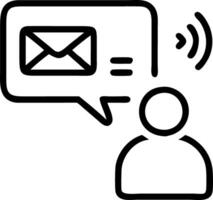 Professional receiving real time notifications from a holographic email alert interface vector