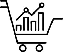 Professional stacking shopping cart analytics with holographic icons for market performance insights vector
