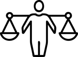 Professional using holographic justice icons to balance ethical AI decisions vector