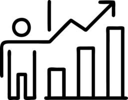 Professional presenting financial growth and analysis with holographic bar charts vector