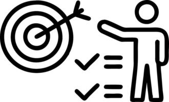 Professional pointing at glowing target with checklist and progress steps in futuristic digital concept vector