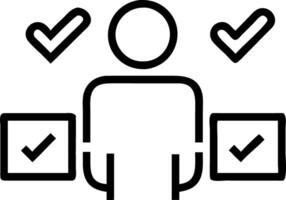 Professional managing task approvals using holographic interface with check and cross icons Set 2 vector