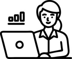 Professional busy young African American business woman account manager executive checking document financial report using laptop checking file working with enterprise software sit vector