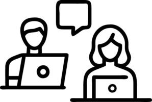 Professional happy middle aged business woman manager explaining corporate software elearning webinar helping young employee at work looking at computer busy colleagues using lapto vector