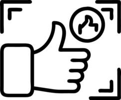 Professional approving task progression with a glowing thumbs up hologram vector