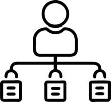 Professional analyzing organizational hierarchies using a holographic user profile management system vector