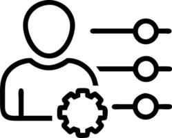 Professional adjusting settings on a holographic user profile management system vector
