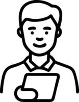 Portrait of smiling male company worker employee project manager or entrepreneur in office Happy young professional Latin business man looking at camera standing at work using tab Set 10 vector