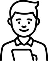Portrait of smiling male company worker employee project manager or entrepreneur in office Happy young professional Latin business man looking at camera standing at work using tab Set 5 vector