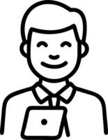 Portrait of smiling male company worker employee project manager or entrepreneur in office Happy young professional Latin business man looking at camera standing at work using tab Set 12 vector
