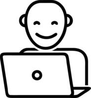 Portrait of happy mid aged business man executive working on laptop in office Senior company manager investor using computer sitting at desk Smiling older professional businessma vector