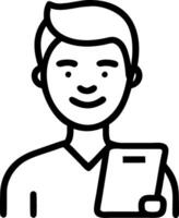 Portrait of smiling male company worker employee project manager or entrepreneur in office Happy young professional Latin business man looking at camera standing at work using tab Set 4 vector