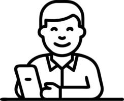 Portrait of happy African business man employee or student using smartphone at work smiling young adult male professional worker holding cell phone smart mobile tech working standi Set 3 vector