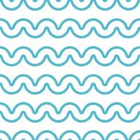 Playful summer waves seamless pattern with curling waves and bright color accents for fun beach designs vector