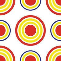 Pop Art seamless pattern with bold retro circles in primary colors vector