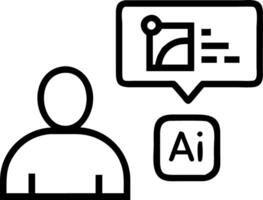 Person uses AI generator on web app for images videos texts representing artificial intelligence technology chatbot assistants and generative art Set 4 vector