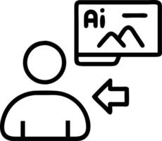 Person uses AI generator on web app for images videos texts representing artificial intelligence technology chatbot assistants and generative art Set 3 vector