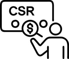Person presents CSR icons on digital interface representing corporate social responsibility sustainability ethics community and environmental concerns in business Set 2 vector