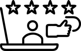 Person interacts with holographic laptop interface giving five star rating using digital feedback system symbolizing positive customer satisfaction survey in empty space Set 4 vector