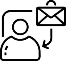 Person interacts with floating digital interface displaying new email notification symbol representing online communication and email marketing Set 2 vector