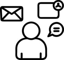Person checks digital email with new notification icons on interface representing email communication messaging alerts and online correspondence management Set 2 vector
