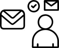 Person checks digital email with new notification icons on interface representing email communication messaging alerts and online correspondence management vector