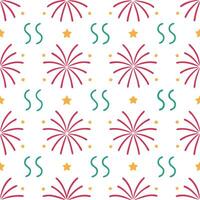 New Year seamless pattern with festive 2023 designs streamers and sparkling fireworks for an energetic joyful atmosphere vector