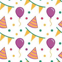 New Year seamless pattern with colorful streamers balloons and party poppers for a festive lively design vector