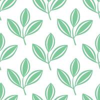 New leaf growth seamless tile pattern with soft pastel greens symbolizing the fresh start of spring vector