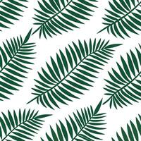 Natural fern and palm fronds seamless tile pattern with tropical vibes for an exotic spring feel vector