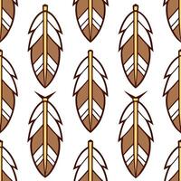 Native American feather and arrow seamless tile pattern with earthy tones and traditional symbols vector