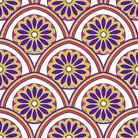 Moroccan geometric patterns and intricate arches seamless tile design with vibrant colors vector