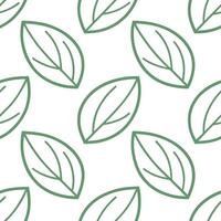 Minimalistic spring leaves seamless pattern with clean lines and soft green tones for fresh modern designs vector