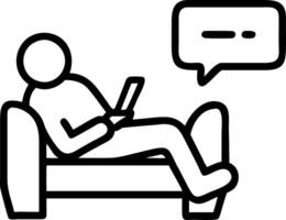 Middle aged old man using smartphone relaxing on couch at home Happy senior mature male user holding cellphone browsing internet texting messages on mobile cell phone technology s vector
